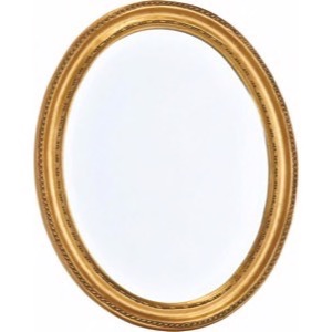 Facetslebet Guld Spejl ovalt let barok 37x47cm